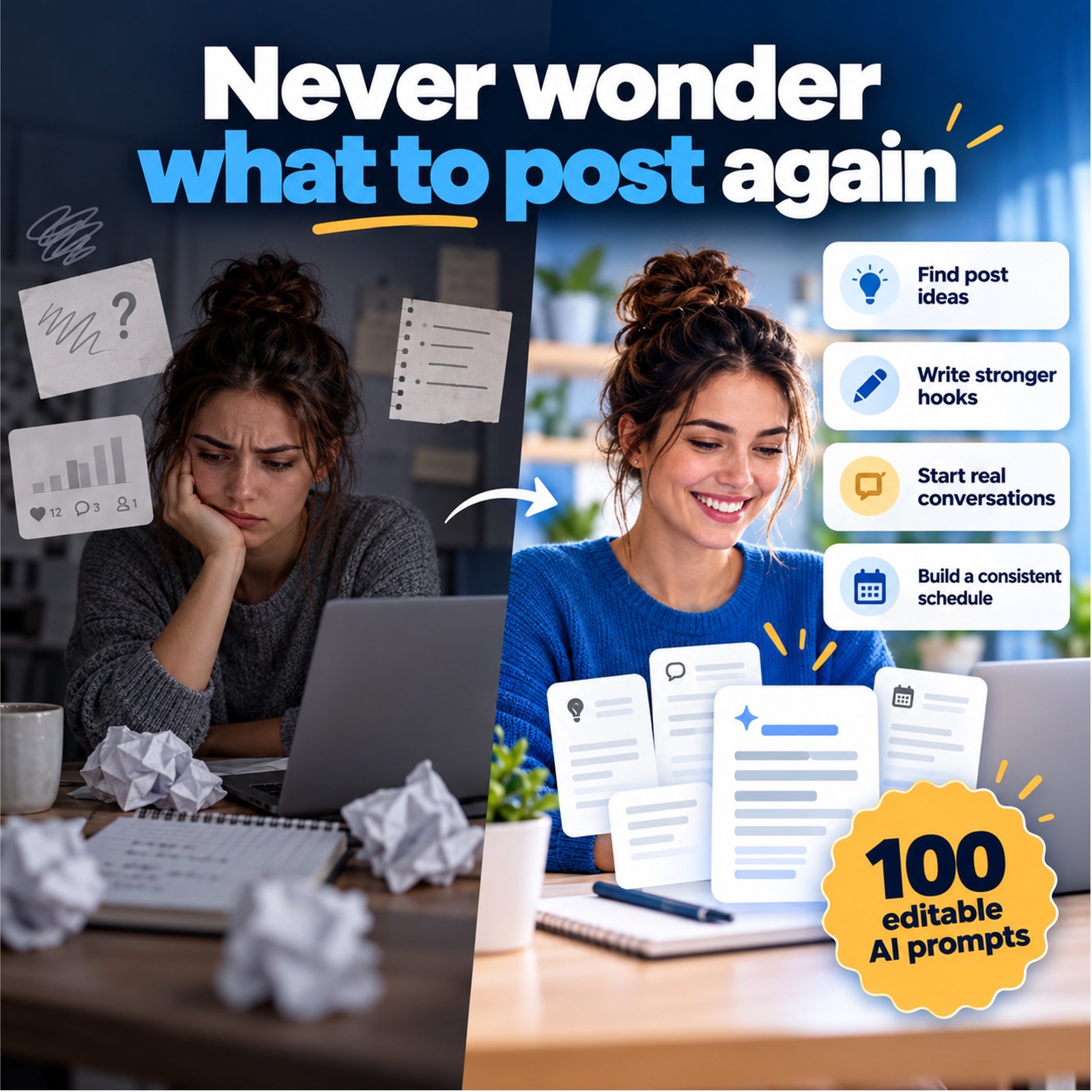 100 LinkedIn AI Prompts for Content, Engagement & Profile Growth 100 LinkedIn AI Prompts for Content, Engagement & Profile Growth