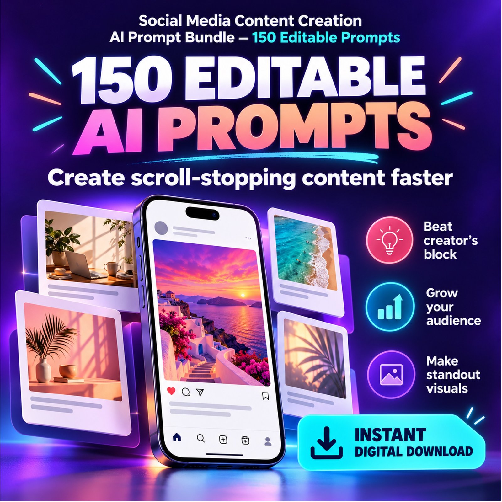 150 Editable AI Prompts for Social Media Content Creation n 150 Editable AI Prompts for Social Media Content Creation n