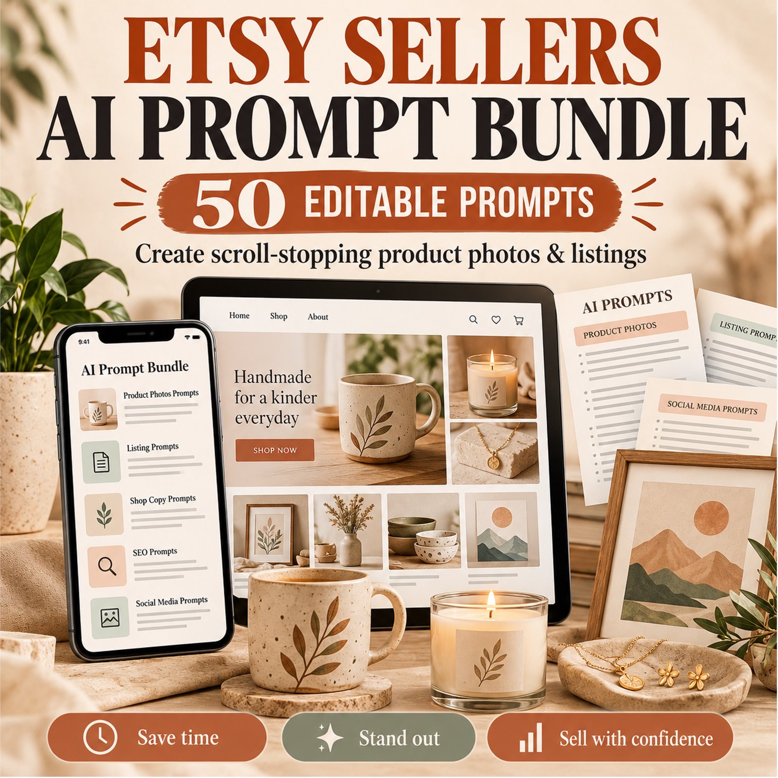 Etsy Sellers AI Prompt Bundle I 50 Editable Prompts Etsy Sellers AI Prompt Bundle I 50 Editable Prompts