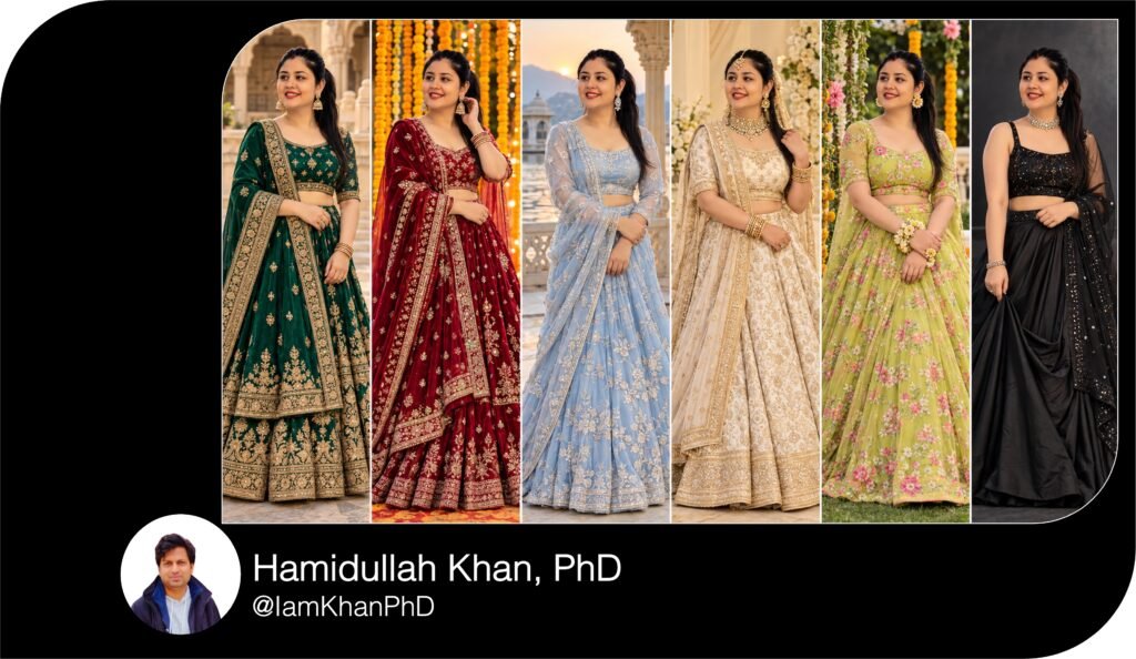 Lehenga AI Photo Editing Prompts for Stunning Indian Portraits
