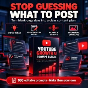 YouTube Growth AI Prompt Bundle – 100 Editable Prompts